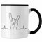 Trendation - Heavy Metal Geschenk Männer Lustig Tasse Herzschlag Rock Death Metal Geschenkidee Musik (Schwarz)