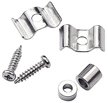 Alnicov Metal Vintage Style Guitar String Trees, Chrome Guitar Flat Wavy String Guides Retainers for Strat or Squier Style Electric Guitar (Set of 2)