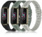 Schlanke Sportarmbänder, kompatibel mit Fitbit Luxe für Damen, weiches Silikon, Spitze, dünn, ausgehöhlt, Ersatzarmbänder, atmungsaktive Bänder für Fitbit Luxe Fitness-Smartwatch, 3 Stück