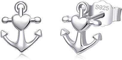 Damen Ohrstecker Anker Ohrringe Silber 925, Anker Ohrringe Hypoallergene Schmuck Geschenke für Damen