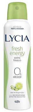 Lycia Fresh Energy Deodorant Antiperspirant Aloe Vera & Bergamot Spray 150ml