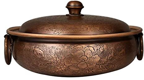 Fleisch-Fondues Chinesische Induktion Kupfer Hot Pot, Peking Shabu-shabu Becken Kupfer Topf, Handgemachte Suppe Topf Mit Sauerkraut Kupfer Topf Für Häusliche Kommerzielle Nutzung ( Farbe : Messing , S