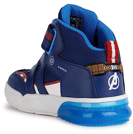Geox J GRAYJAY Boy Sneaker, Navy/RED, 31 EU