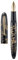 HONG DIAN Hongdian N23 Black Rabbit Fountain Pen, Long Blade Medium Nib Gold Trim, New Year Lucky Rabbit Carving Design, Smooth Writing Pen with Converter and Metal Pen Box Set
