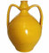 Anfora Giallo Ocra in Ceramica di Vietri dipinta a mano altezza cm 25 diametro cm 16 Maiolica Oggetto Design Giara Terracotta