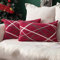MIULEE Kissenbezug Dekorative Chenille Geometrisch Moderne Dekokissen Kissenbezüge Kissenhülle Zierkissen Sofakissen Für Sofa Wohnzimmer Schlafzimmer 2er Set 40x60 cm Rot