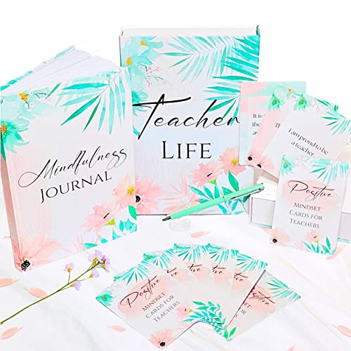 Teacher Gifts, Notebook Journal, Mindfulness Affirmation Cards & Pen