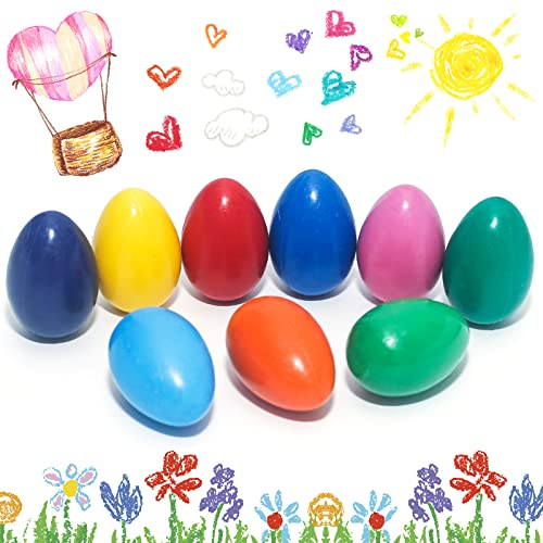 LandJoy wachsmalstifte,Wachsmalstifte für Kleinkinder,9 Farben Baby Crayon,Sicherheit und Ungiftig Kinder Malstifte Spielzeug,mitgebsel kindergeburtstag,Ostereier Malkreide