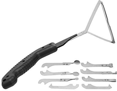 Fyearfly Grout Removal Tools, 10PCS Caulking Remover Tool Black Plastic Anti Slip Handle Metal Blade Caulking Knife Tool for Remove Glue Residue
