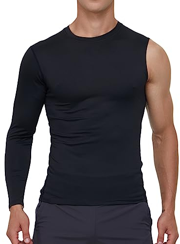 Smatstyle Kompressionsshirt Basketball Single Sleeve Herren langärmelig,1/2 Kompressions Langarm Funktionsshirts Base Layer Quick Dry T-Shirt Fitness Tights für Laufen,Training