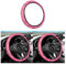 JNNJ Universal Auto Lenkradhülle, Glitzer Universal Auto Lenkradbezug, Lenkradbezug Aus Echtes Leder 37-38cm, Strass Leder Lenkradabdeckung Autoinnenraum(Rosa)