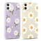 Yoedge 2 × Cover per Apple iPhone 11 6,1 - Custodia Fiori Fiore Viola per Telefono in Trasparente con Aesthetic Motivi Design, Custodie per Cellulare in Silicone TPU per iPhone 11 Case