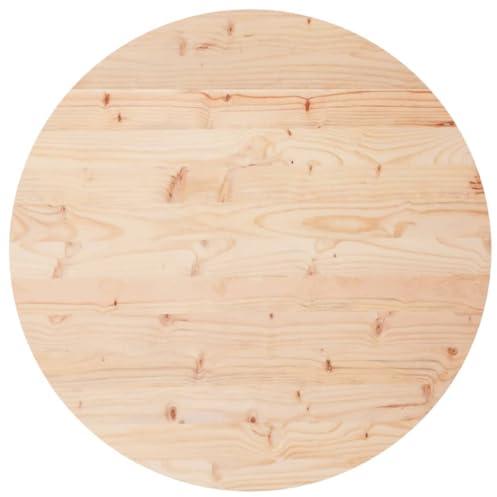 vidaXL Tischplatte, Holzplatte Holztischplatte Rund, Ersatzplatte Platte für Beistelltisch Couchtisch, Massivholztischplatte Esstischplatte, Ø70x3 cm Massivholz Kiefer