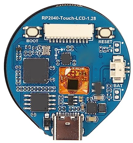 Sxhlseller RP2040 MCU Board, Rundes 1,28 Zoll Touch LCD Modul, Auflösung 240 X 240, RP2040 Chip, Typ C Anschluss, Energiesparmodus, Temperatursensor, Geeignet für RasPi