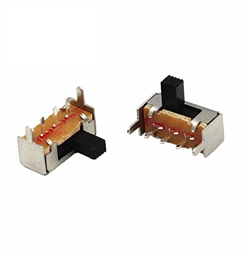 BIQSYVTM Micro-Interrupteur 10 pièces SK-12F14G4 2 Positions 1P2T PCB Panneau Angle glissière Horizontale Interrupteur à Bascule