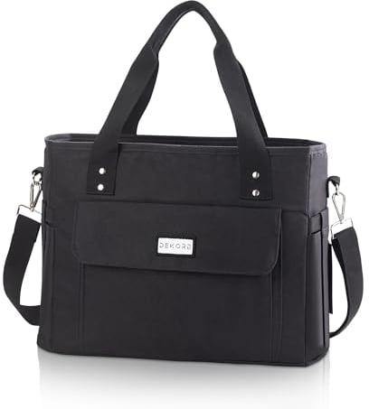 DEKORD Sac Isotherme Repas Grande Capacité 17L, Boîte à Lunch Étanche pour le Travail ou le Pique-Nique, avec Compartiment Principal et Poches Multiples, Léger, Résistant, Facile à Nettoyer (Noir)