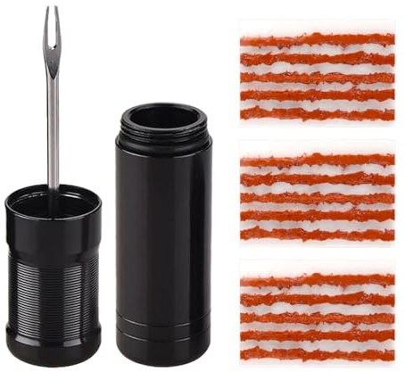 Tubeless MTB Reparaturset, Fahrradreifen Pannen Set mit 1 Reifenreparatur Gabelreibahle Und 10 Klebestreifen, Tubeless Reifen Reparatur für Rennradreifen, Bicycle Tubeless Tire Kit für Tragbar