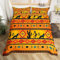 Western Bettbezug Native American Indian Style 155x220 Bettwäsche Sets,Wolf Tröster Bezug Böhmische Sonnenliege Set,Exotische Geometrische Azteken Südwestern Dekor,Orange