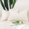 Madizz 2er Set Chenille Samt mit Rand Kissenbezüge Weiche Dekorativ Zierkissenbezüge Modern Kissenhülle für Sofa Wohnzimmer Schlafzimmer Crème 40x80 cm