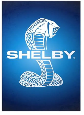 Displate Offiziell Caroll Shelby MetallPoster Magnetische Befestigung Inklusive Lizenziert Bilder Hochwertiges Poster Blue Cobra 45 cm x 32 cm