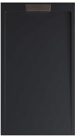 SOULBATH Receveur de Douche Ultra-Plat Antidérapant – Résine Gel Coat - Texture Lisse/Pierre – NOIR - 170x90 - Conception Élégante - Bonde de vidange incluse.