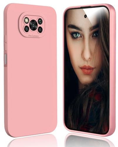 DESSEN Funda para Xiaomi Poco X3 NFC/Poco X3 Pro Capa - Silicona Carcasa Antigolpes Protector Camara Móvil Case Cover Suave Delgada Bumper Anti-Huellas, Rosa