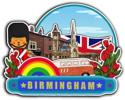 Orlybar Birmingham England UK Magnet Fridge Magnet Wooden 3D Landmarks Travel Collectible Souvenirs Decoration Handmade -4284