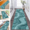 Teppich Läufer Küche Flur Waschbar Rutschfest Teppichläufer 80X250CM Meterware Läufer Teppich Türkis Abstrakt Flurteppich Kinderzimmer Schlafzimmer Wohnzimmer Küchenläufer Teppich Anpassbar Dauerhaft