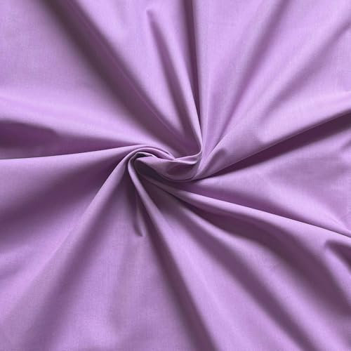 Tissus Couture au metre 2x1,50M. Les tissus patchwork en tissu coton et polyester faciles à laver et à sécher. Rétrécit très peu. Popeline de différentes couleurs. (Lilas)