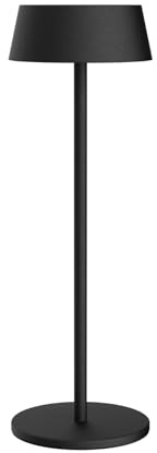 K-Bright LED Akku Tischleuchte, Kabellose tischlampe, 3000K warmweißes led tischlampe outdoor, Dimmbare Tischlampe Geeignet Für Abendessen, Lesen, Schlafzimmer, Garten Und Vieles Mehr Schwarz