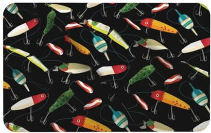 QGWDYYJQ Fishing Lure printed Diatomaceous Mat 50x80 Entrance carpet Decorative door mat area rug