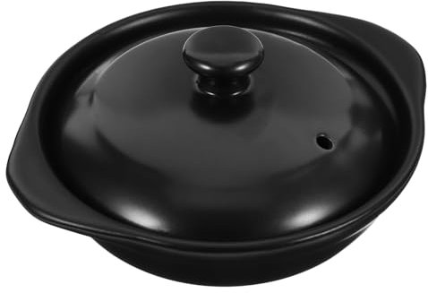 IMIKEYA Ceramic Casserole Pot 0.8l Single-serve Stewing Pot Heat-resistant Clay Cooking for Soup and Rice Stove-top Use Home Kitchen Cookware