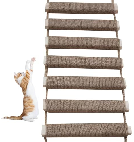 Cndiyald Scala del Gatto, Scale per Animali Domestici, Scala di Arrampicata per Gatti, Ponte di Gatto in Legno 10x39 Pollici, Scala per Gatti per Gatti Interni