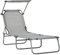 Outsunny Transat Bain de Soleil Pliable Chaise Longue Pliante Grand Confort Dossier Inclinable Multi-Positions et Pare-Soleil réglable Dim. 187L x 58l x 36H cm Gris Clair