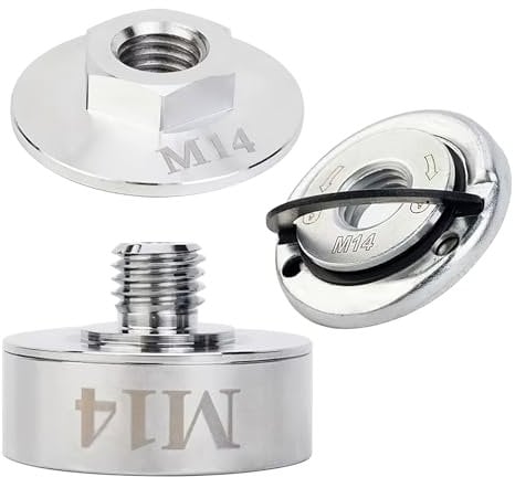 X Lock Adapter Set, Schnellspannmutter M14, Rostfreier Stahl 304, Professioneller Winkelschleifer Zubehör, Robust und Langlebig, Hohe Härte, für Akku-Winkelschleifer (Silber)