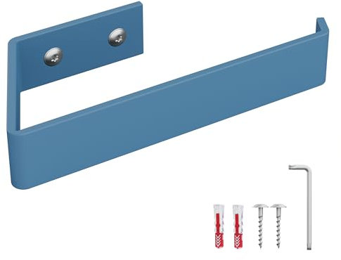 HOLZBRINK Toilettenpapierhalter Blau 164x72 mm | Klopapierhalter mit Wandmontage für Badezimmer, Toilette | WC Papier Halterung zum Bohren