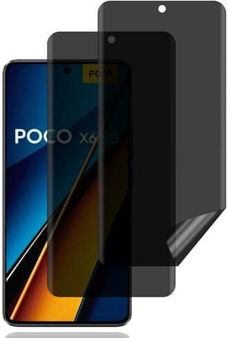 BCHKLAI Protector Pantalla Privacidad para Xiaomi Poco X6 [2 Piezas] | Antiespia Película TPU Flexible, Anti-Rasguños, Sin Burbujas, Anti-Espía Protector Pantalla para Xiaomi Poco X6