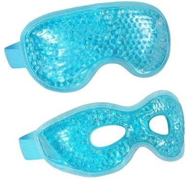 HONMEET Kühlende Augenpads Gel Augenkältepads Für Reisen Und Zuhause Hautfreundlich Wiederverwendbar Schmerzlindernd Bei Migräne Und Schwellungen 2 Stück Blau
