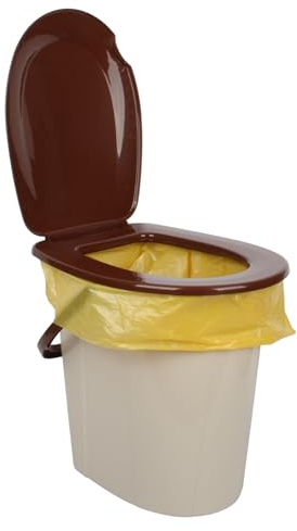Jolie Max 24L Portable Camping Toilet – Bucket-Style Loo with Hinged Seat & Lid, Lightweight & Sturdy, 41×35 cm • Height 42.5 cm – Ideal for Tents, Vans, Festivals, Garden/Renovation Backup (Beige)