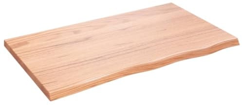 CIOURSTO Waschtischplatte aus Holz, Massive Eiche Material, Holzplatte Platte für Schränke oder Schreibtische, 2-6 cm Dicke, Naturkante (100 x 60 x 4 cm)