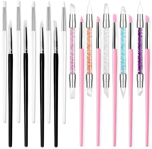 20pcs Silicone Clay Sculpting Tools,Silicone Rubber Tip Paint Pens Brushes,Color Shapers Brushes For Clay Handicraft Carving Pottery Artwork