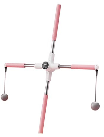 Ronyme 2-in-1 -Sticks Trainings- und Dehnungsgerät Fitness Haltungskorrektur Kabelloses Springseil für Turner, Teenager, und Erwachsene, Rosa