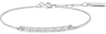 ANIA HAIE Damen Armband TIDE ECHO aus 925 Sterling Silber, besetzt mit 18 Zirkonia, Länge: 16,5 cm + 2 cm Verlängerung, inkl. Geschenkverpackung