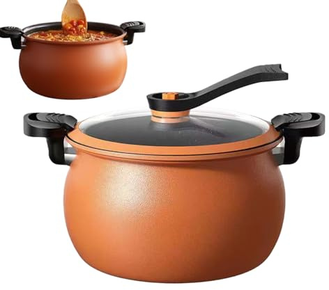 autocuiseur avec couvercle en verre transparent - 28 cm - Fer antiadhésif - Pour rôtir et braiser - Casserole basse pression pour cuire rapidement les haricots de riz et la viande