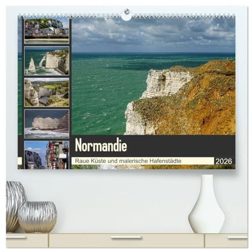 Normandie - Raue Küste und malerische Hafenstädte (hochwertiger Premium Wandkalender 2026 DIN A2 quer), Kunstdruck in Hochglanz: Fotoreise entlang der normannischen Küste (CALVENDO Natur)