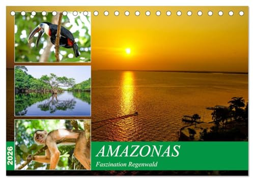 Amazonas - Faszination Regenwald (Tischkalender 2026 DIN A5 quer), CALVENDO Monatskalender: Eine faszinierende Rundreise durch den Amazonas Regenwald (CALVENDO Natur)