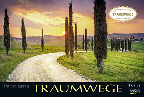 Traumwege 2021: Großer Foto-Wandkalender mit Bildern faszinierenden Pfaden. Edler schwarzer Hintergrund. PhotoArt Panorama Querformat: 58x39 cm.