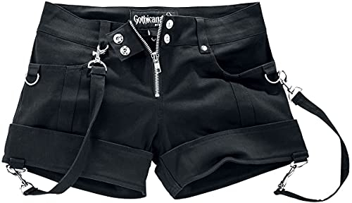 Gothicana by EMP Damen Schwarze Hotpants mit Bändern 30