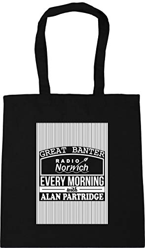 Hippowarehouse Great banter radio norwich every morning with Alan Partridge Tote Shopping Gym Beach Bag 42cm x38cm, 10 litres