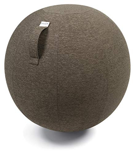 VLUV® BOL STOV Sitzball Büro Ergonomisch [Atmungsaktiv mit Tragegriff und Wegrollschutz] Waschbarer Stoffbezug | Schwangerschaftsball| Gymnastikball Schwangerschaft Sitzball